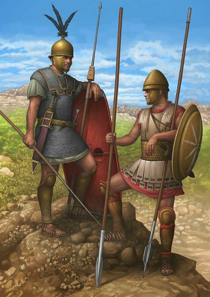 Римский и греческий воины.