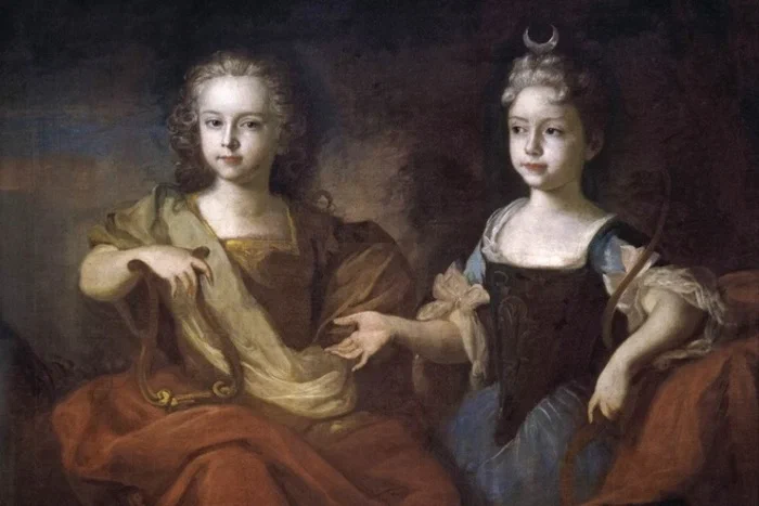 Малолетние Петр II и его сестра Наталья