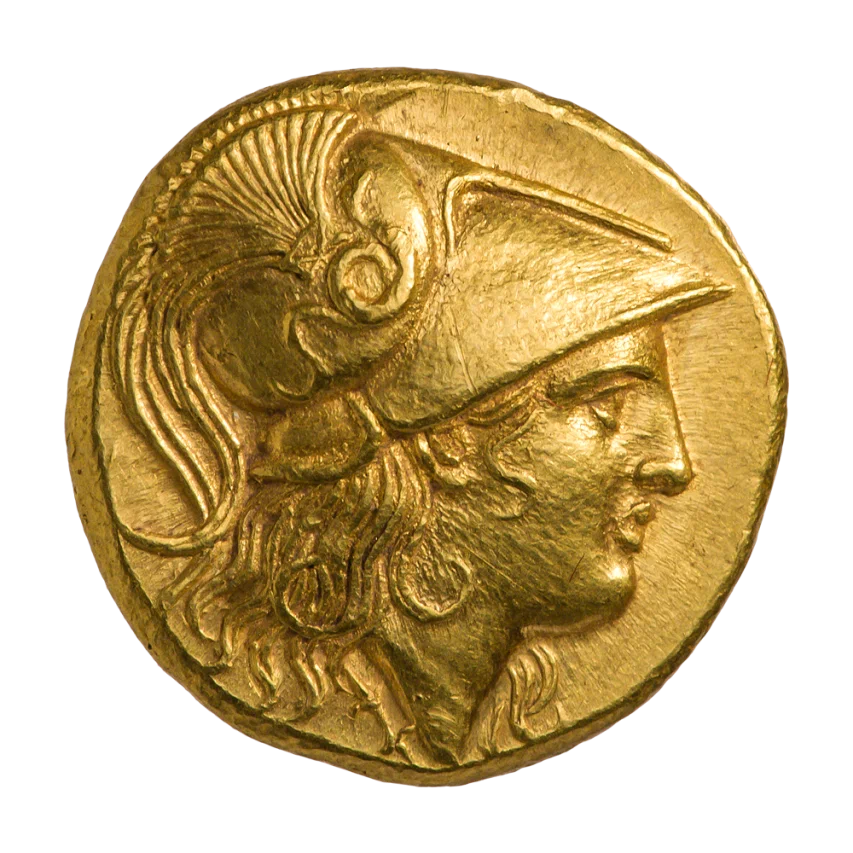 Золотой статер с профилем Александра Македонского, IV в. до н.э.