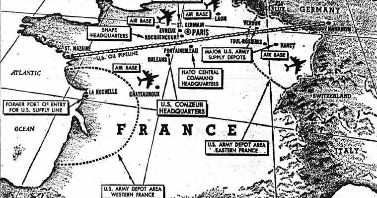 Франция в 1950-е годы была покрыта густой сетью американских военных баз