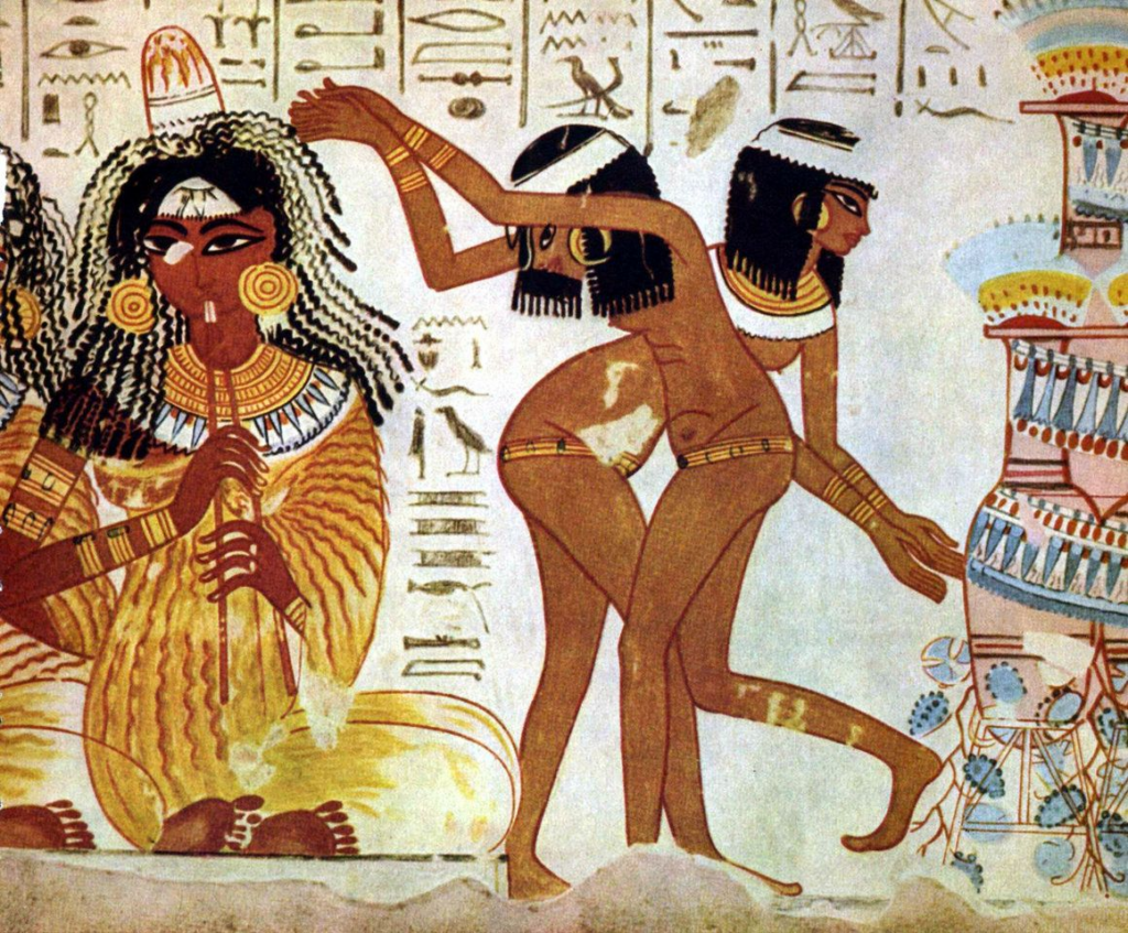 Танцы на банкете фараона были занимательными (фреска из Долины царей)