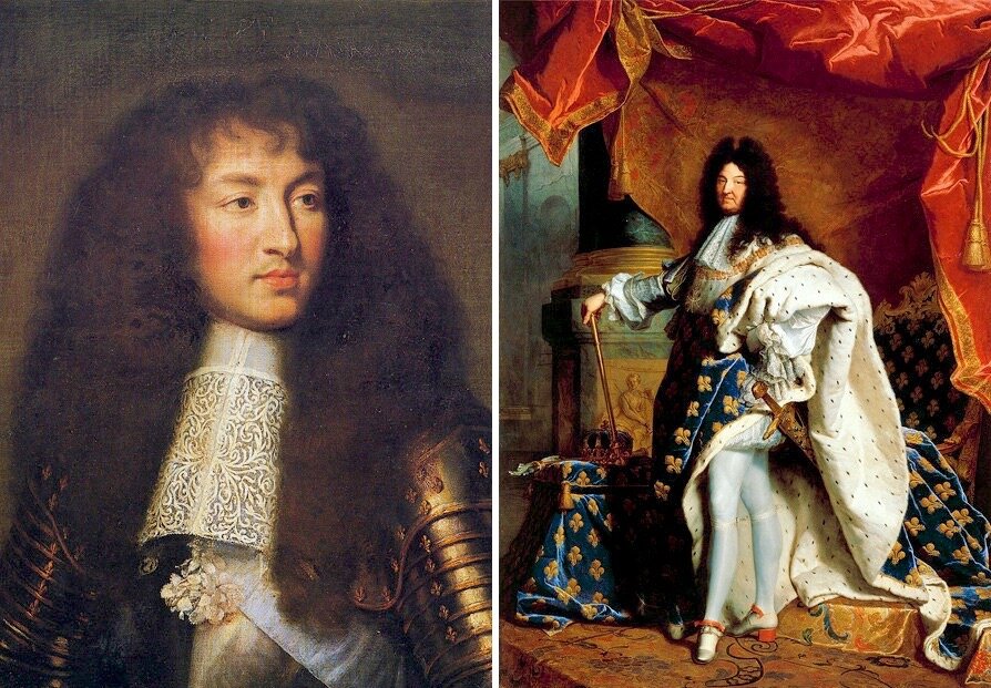Людовик XIV в молодом и зрелом возрасте.