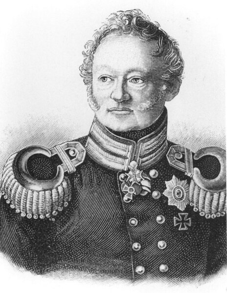 Генерал-майор Карл фон Мюфлинг. Портрет работы художника Фридриха Юлиуса Людвига Себберса, первая треть XIX века.